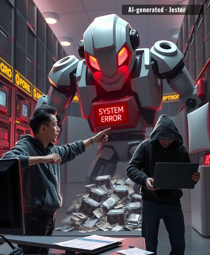 Nothing says 'responsible AI development' like blaming your own creation on an anonymous script kiddie.