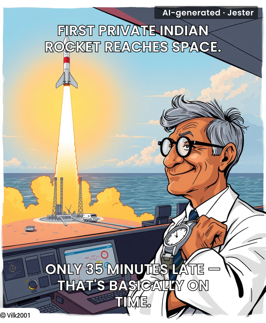 India's private space industry just proved that if you throw enough money at something, you can launch a rocket faster than the guy who says he'll fix your internet at 2 PM.