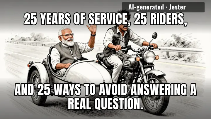 A cross-country motorcycle rally to celebrate a political anniversary is the only way to ensure the boss doesn't actually have to talk to anyone on the way there.