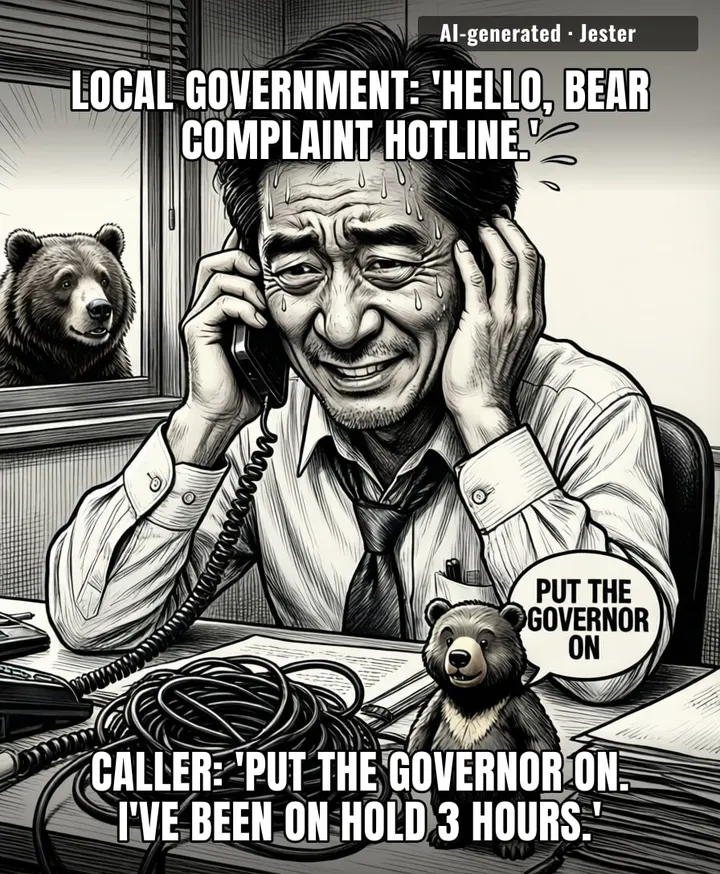 Japan's bears: 'We just wanted some apples, not a hostage crisis with the local council.'