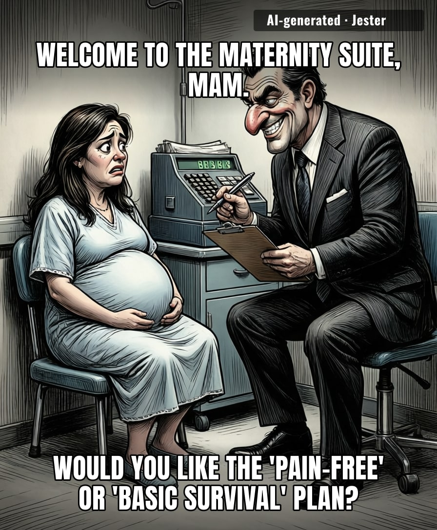 Giving birth in Ireland these days is basically the only subscription model where you are billed extra for the premium experience of not dying in a corridor.