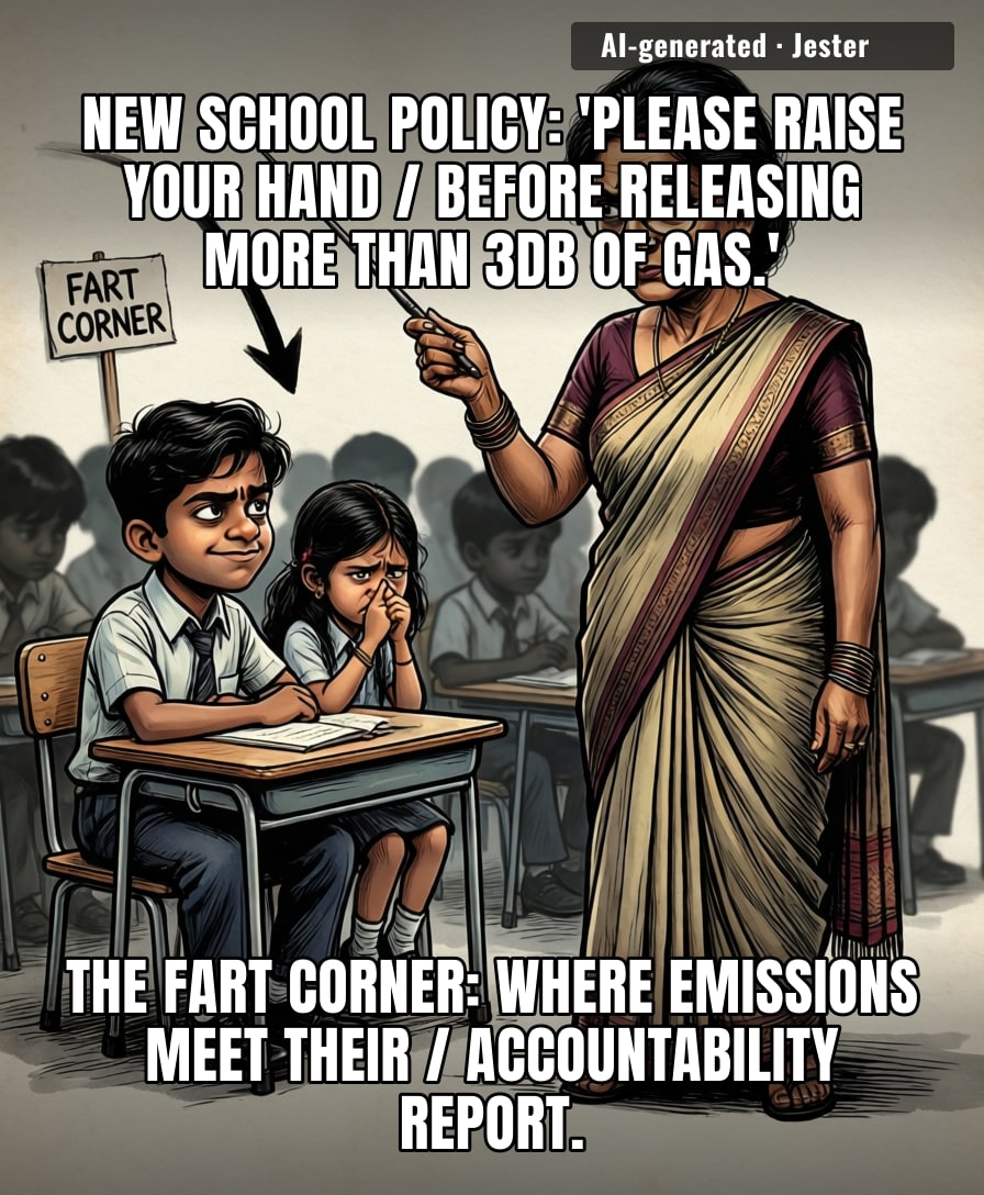 Who knew flatulence could be so pedagogical? Next up: a detention hall for silent but deadly offenders.