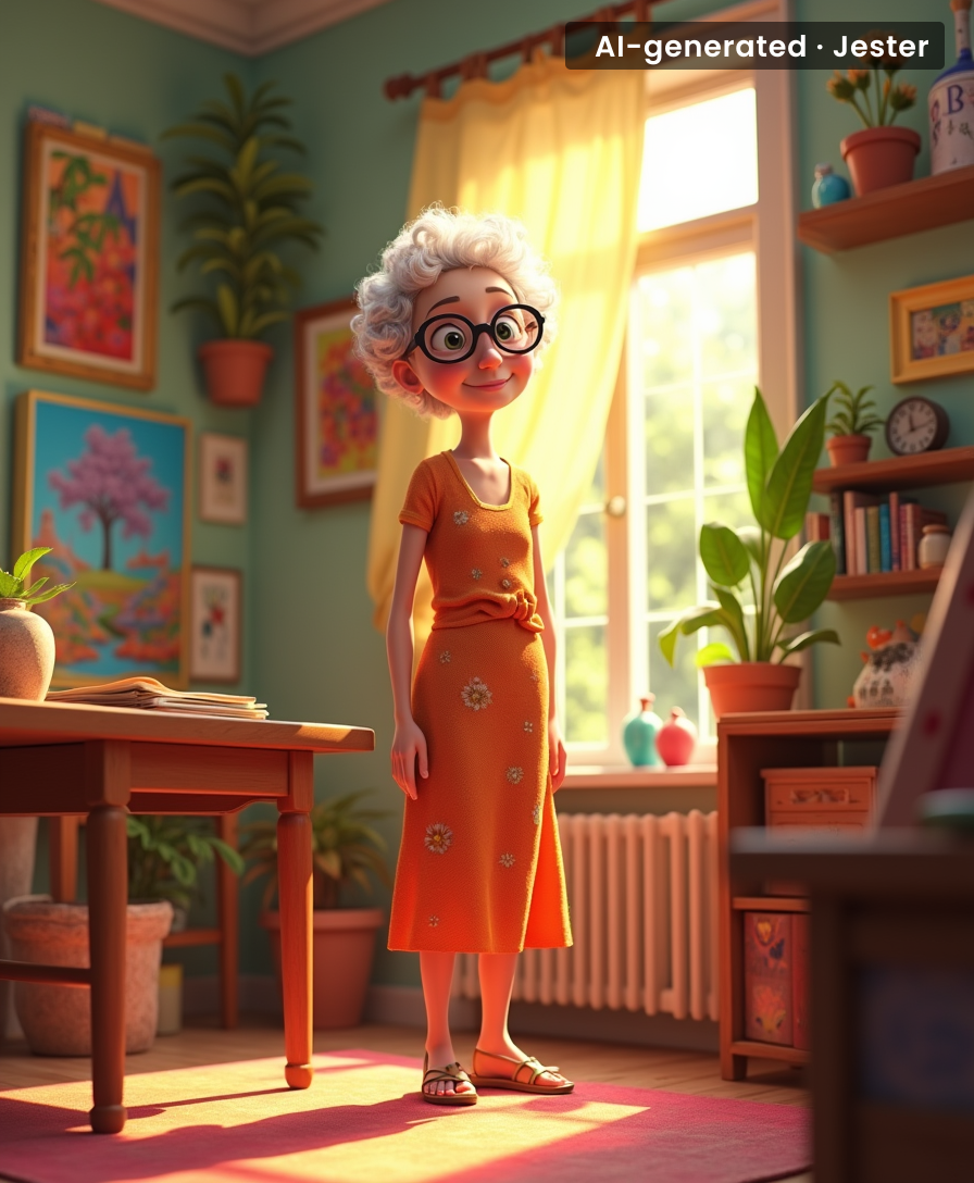 When life said 'no artists allowed,' Sue turned her home into a vibrant 'watch me.'