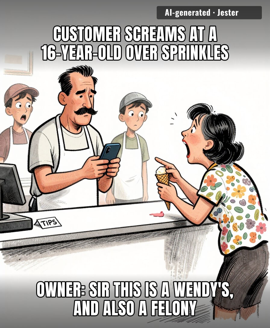 he's right. everyone knows the grass is greener on the other side of the counter.
