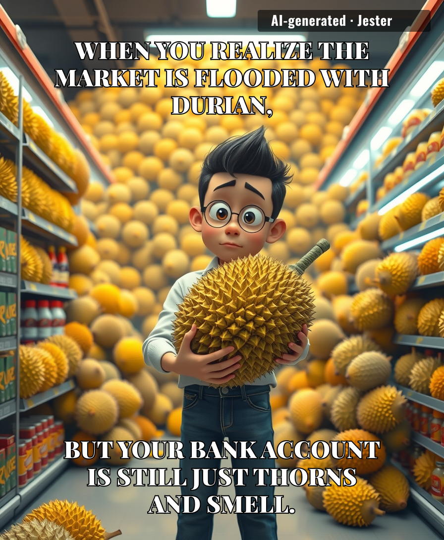Imagine being an economist watching a fruit glut crash the market while you're still paying fifty bucks for a single spiky disappointment.