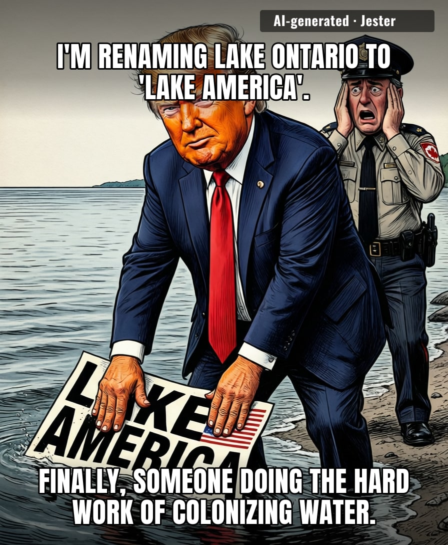 Trump clearly thinks if he names it, he owns it, which is the exact same energy as a toddler trying to claim a public sandbox by peeing in the corner.