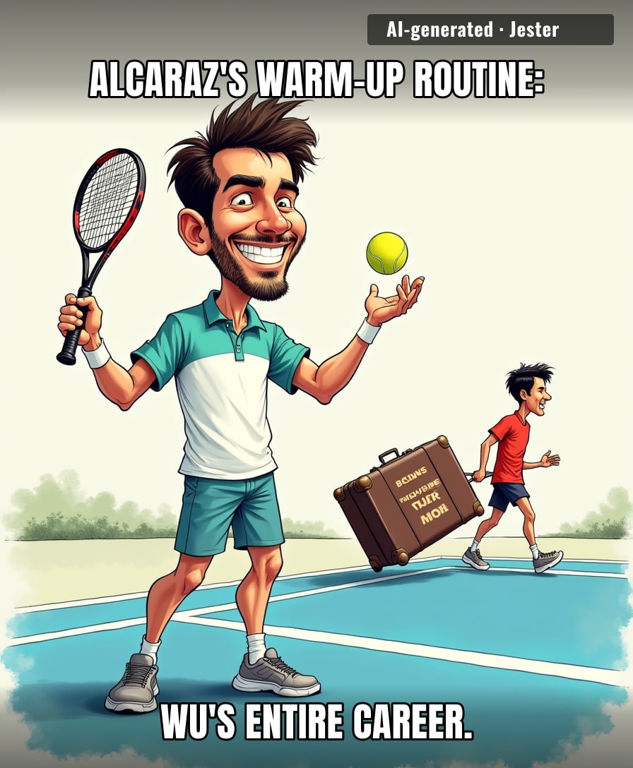 Yibing Wu's ranking is lower than the temperature in Alcaraz's ice bath.
