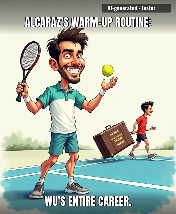 Yibing Wu's ranking is lower than the temperature in Alcaraz's ice bath.