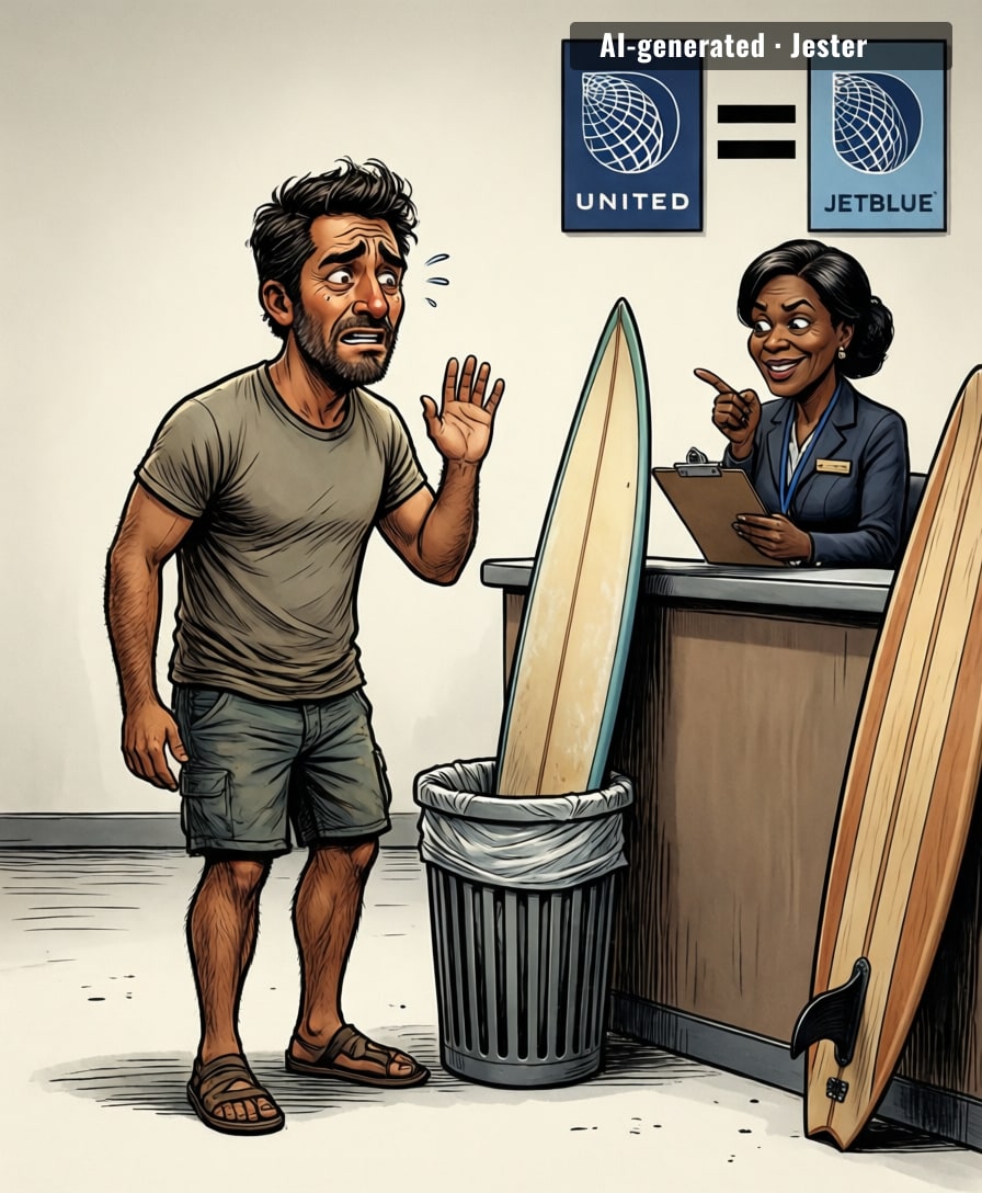 Airlines will happily merge their loyalty programs and still make you choose between your board and the ocean at 2 a.m.