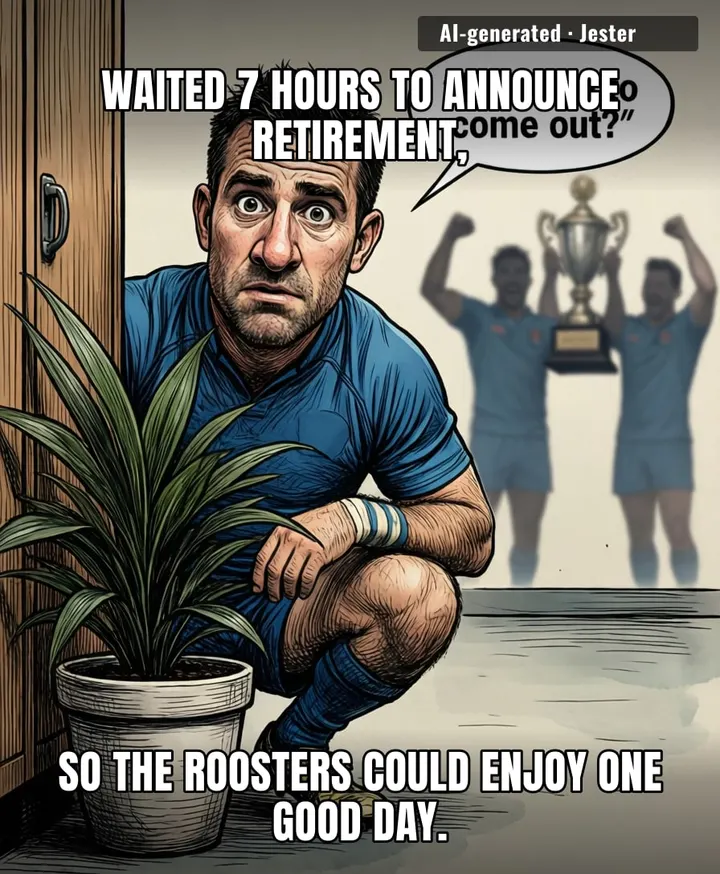 DCE's retirement presser delayed 7 hours — even his farewell couldn't get a headline over the Roosters.