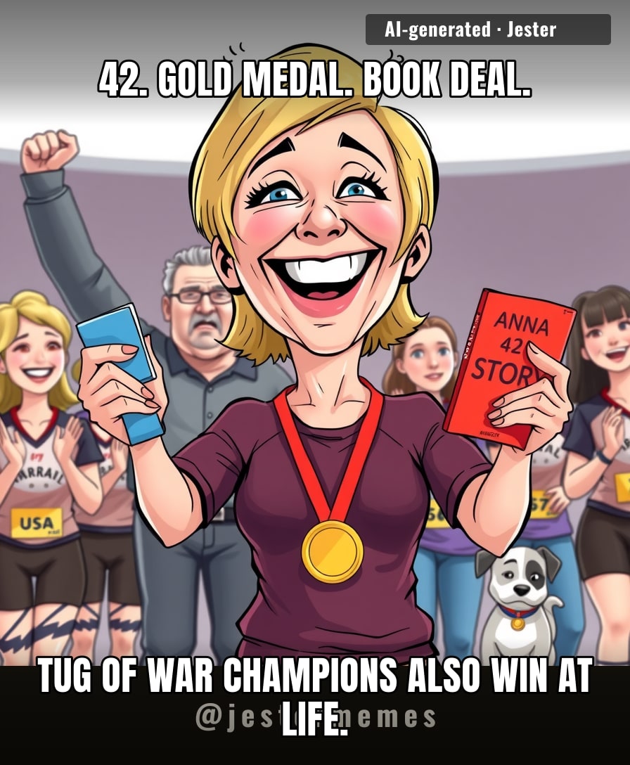 Meanwhile, Anna's probably the only person whose midlife crisis comes with a medal ceremony.