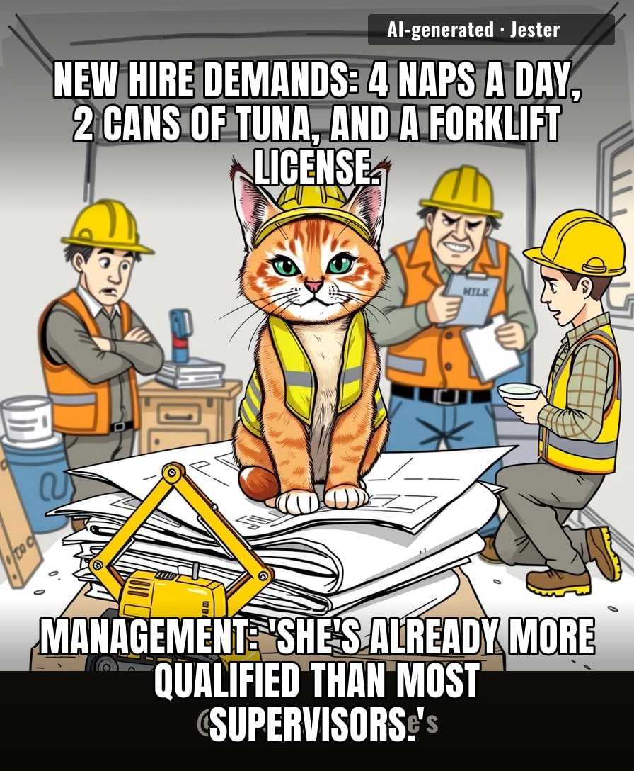 Little orange foreman's got better PPE than I do, and I've worked here 15 years.