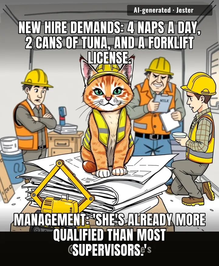 Little orange foreman's got better PPE than I do, and I've worked here 15 years.