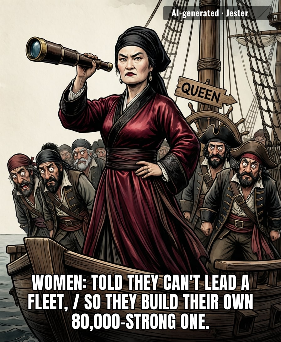 She married the boss, outlived him, out-pirated him, and retired with a full pardon — the only glass ceiling she ever hit was the one she smashed.