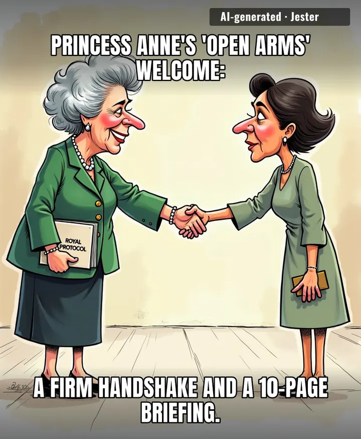 Princess Anne's version of open arms is a welcome speech that doubles as a performance review.
