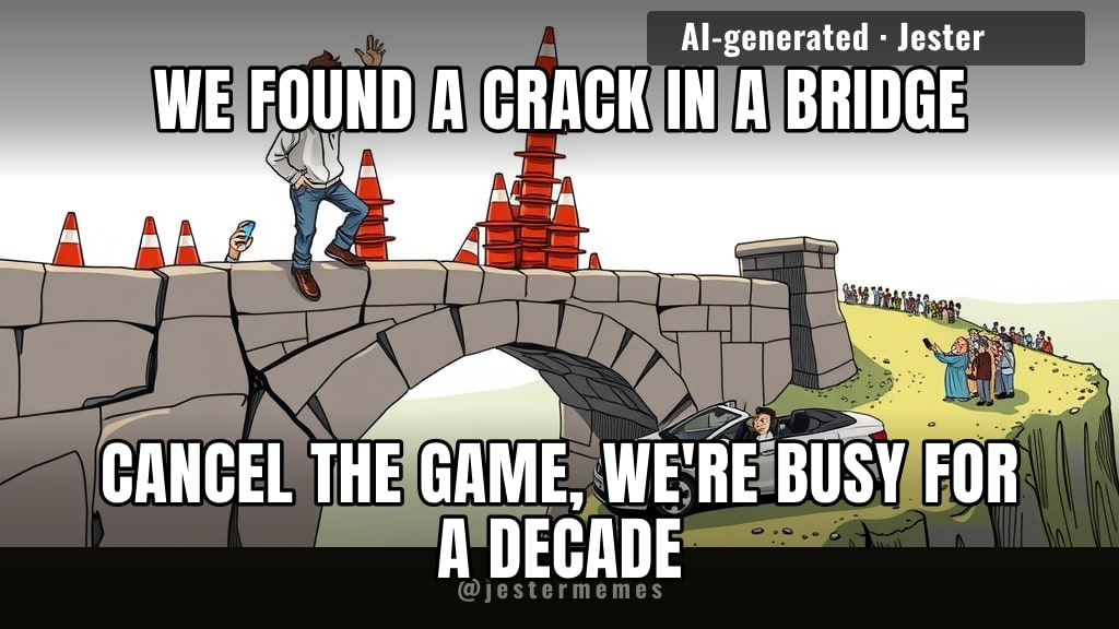 the bridge is broken because the community already got there.