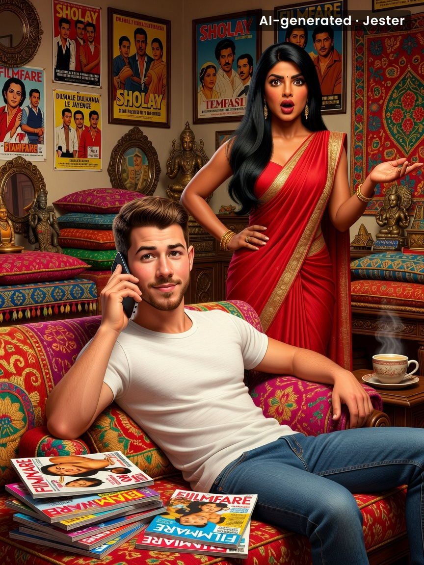Nothing says global power couple like Nick Jonas being the Indian aunty Priyanka never knew she needed.