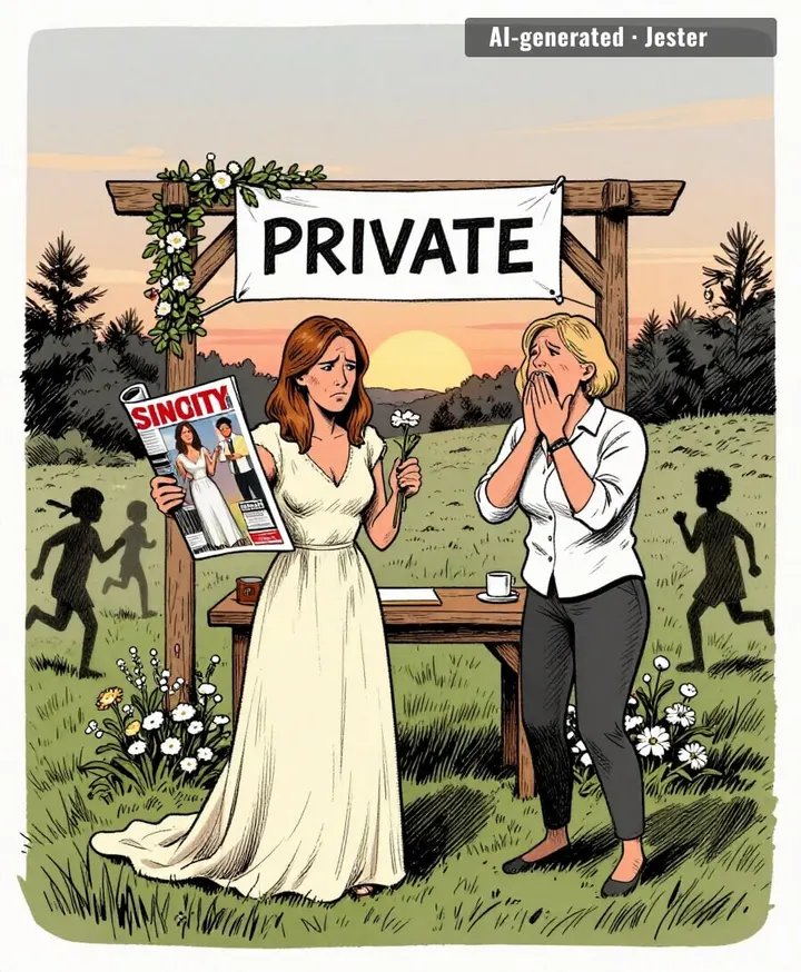 a secret wedding is when nobody gets paid to notice except Vogue.