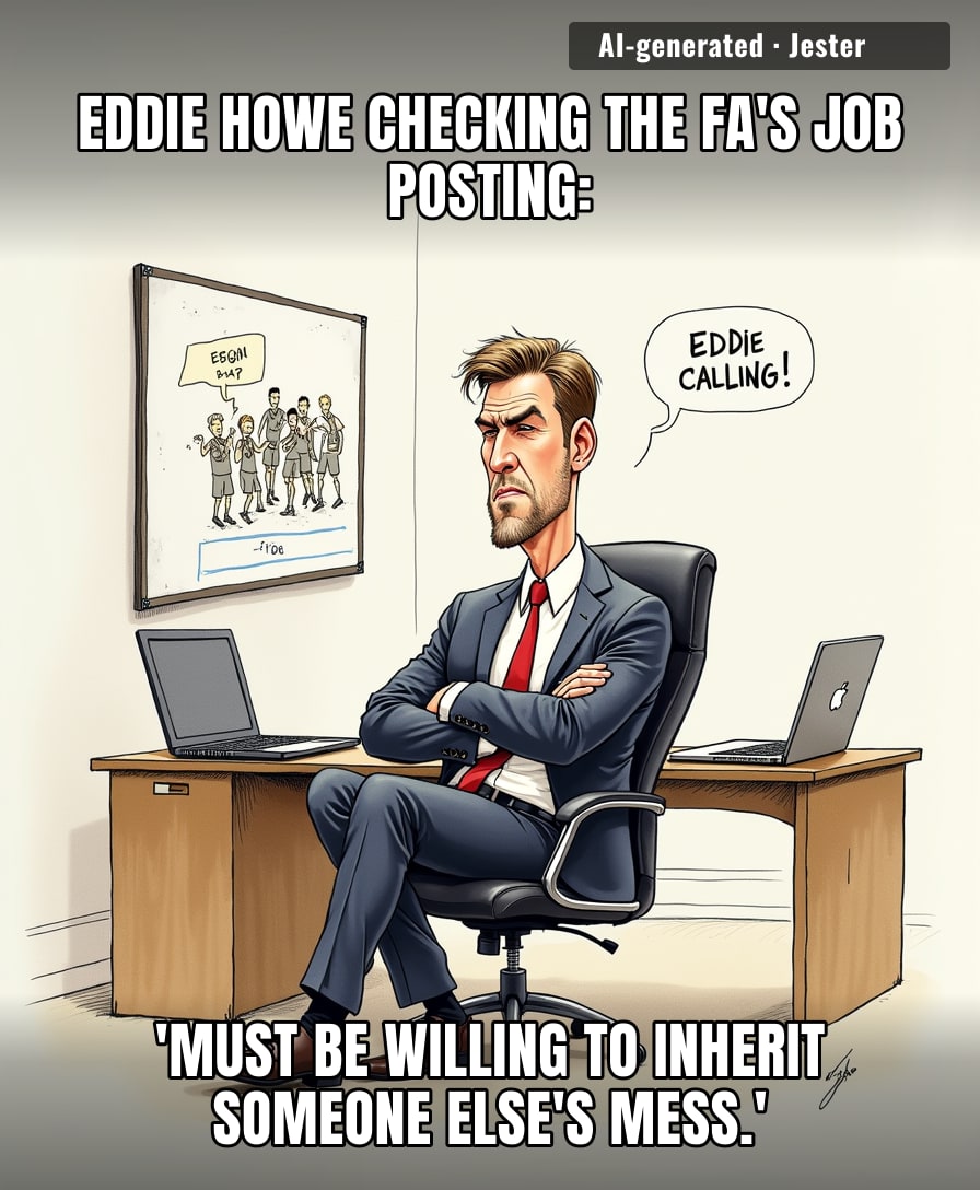 Howe's waiting for the FA to drop the 'must manage England' requirement before he applies.