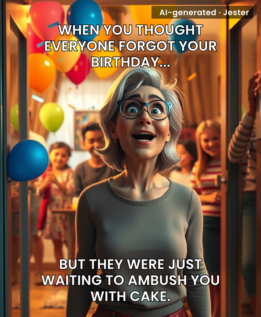 The only thing better than planning a surprise party is seeing the recipient's face go from 'nobody loves me' to 'oh no, they love me too much.'