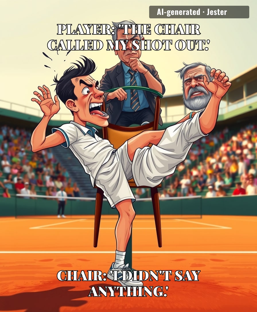 The only thing more over the line than that forehand was this meltdown.