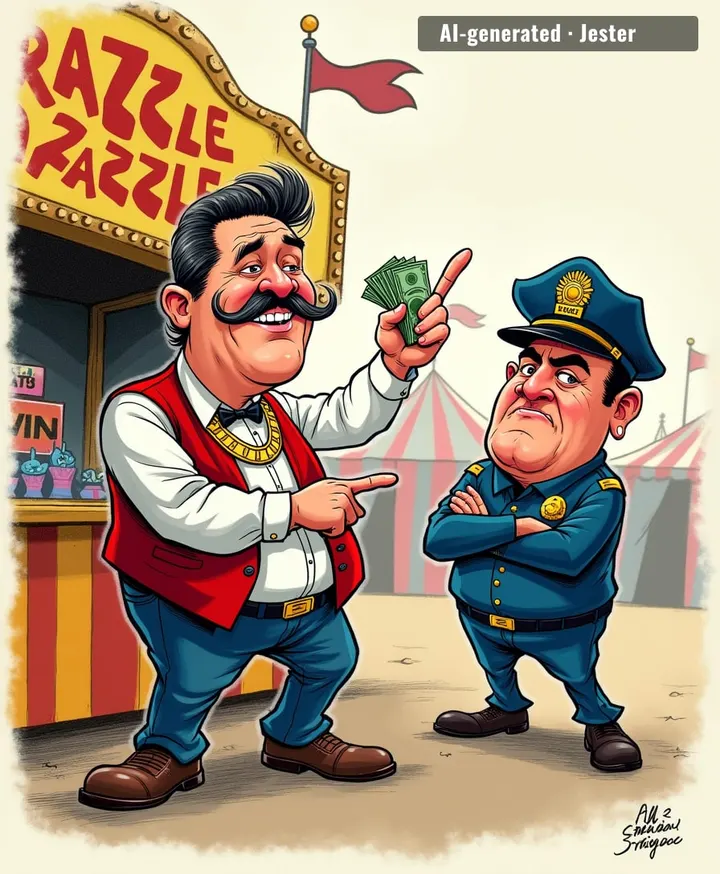 The only thing more rigged than that carnival game is the court system that'll let him out on bail.