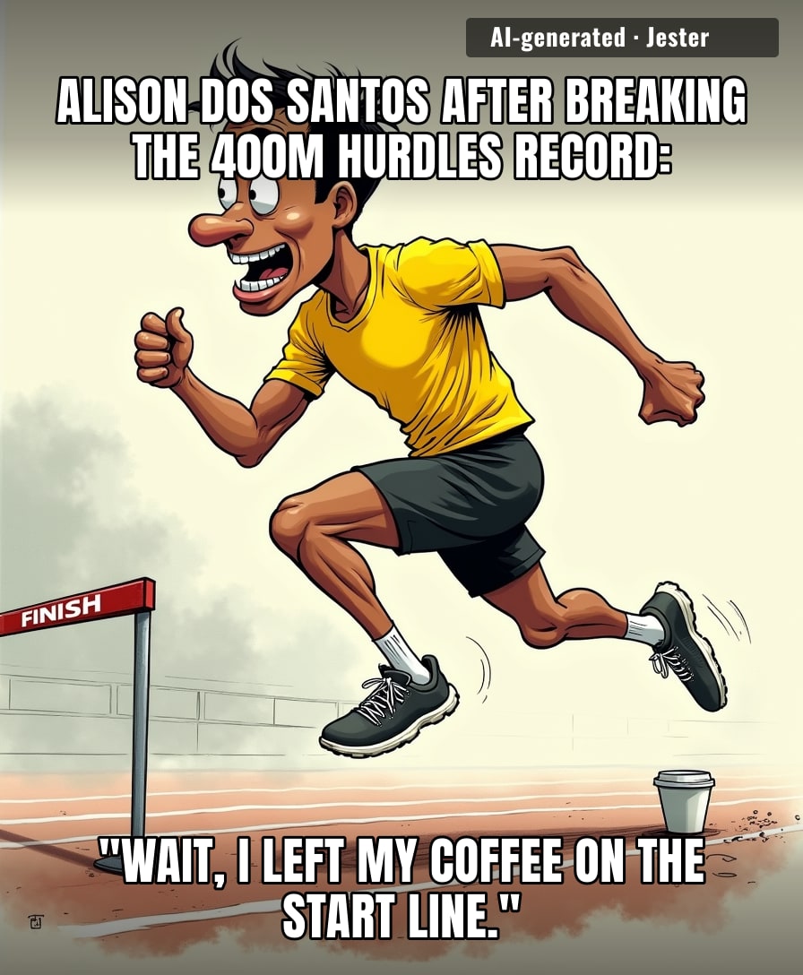 Alison dos Santos ran 45.80 and still had time to wonder why he sprinted past his own shadow.