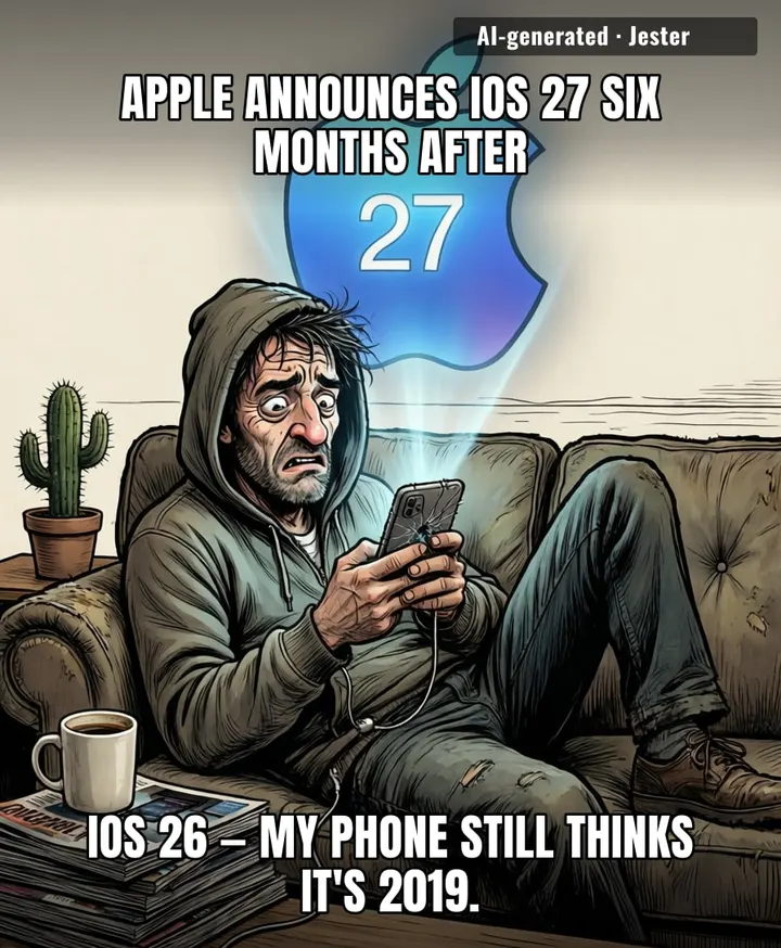 Nobody asked for iOS 27. My phone's been on iOS 14 since I accidentally hit 'remind me later' in 2021 and gave up.