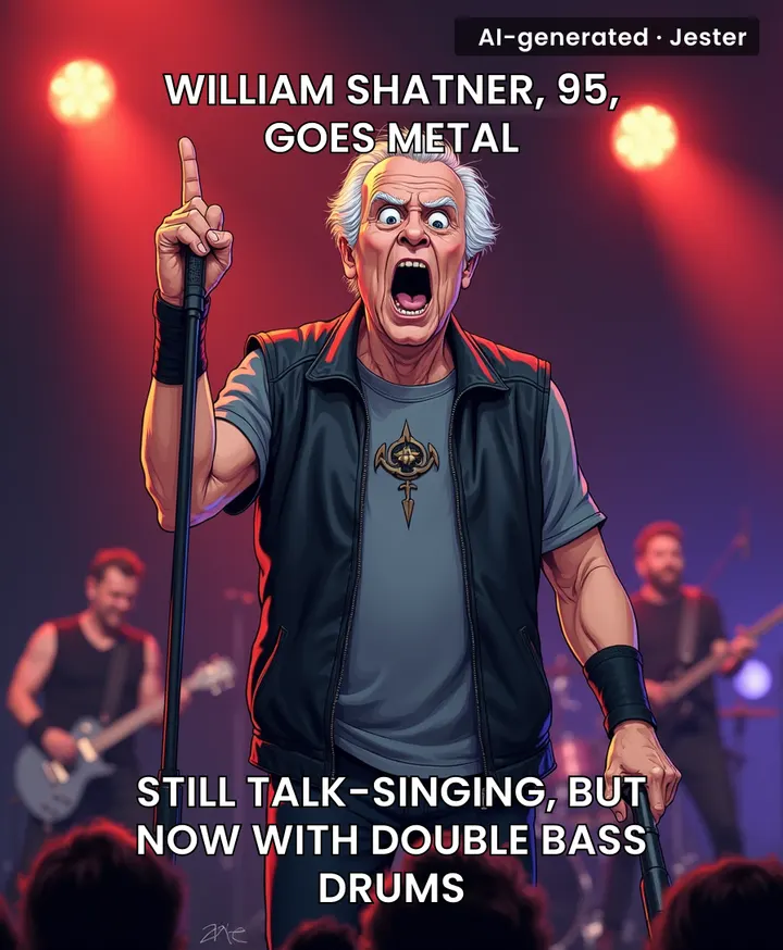 Shatner's metal band is called The *uckers — the asterisk is for how many fucks he gives about genres.