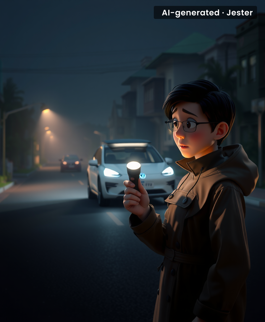 Turns out the only thing smarter than a Waymo car is a flashlight.
