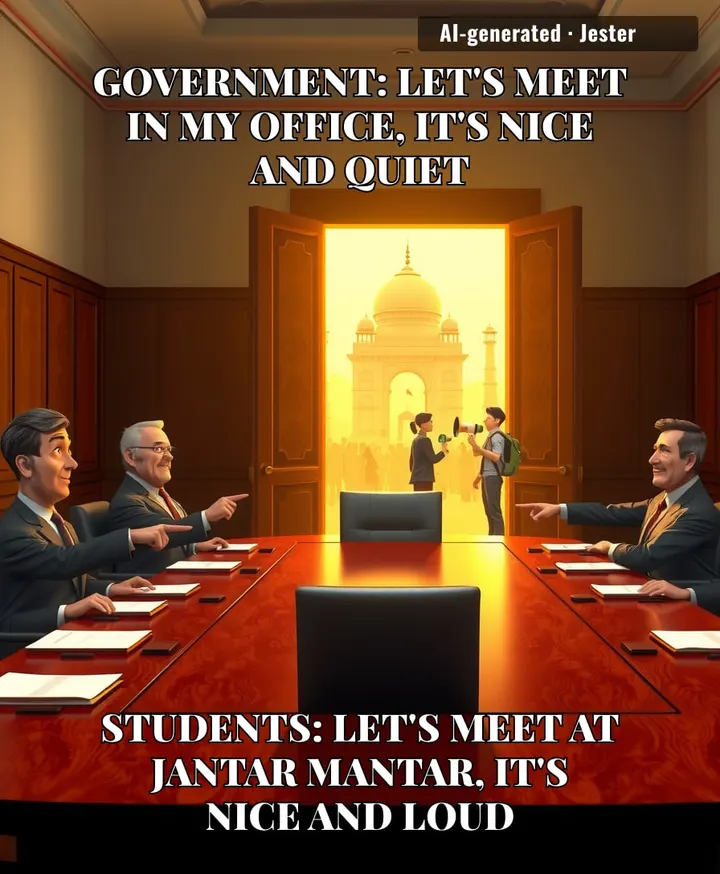 The government is trying so hard to move the protest into a conference room that you'd think they were trying to schedule a quarterly review instead of national outrage.