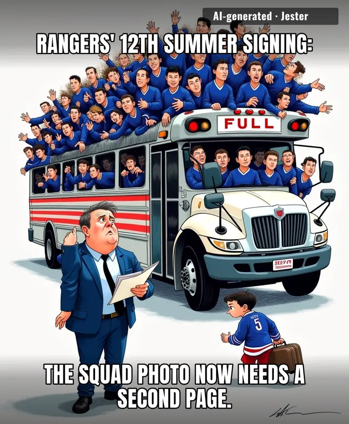 At this rate, Rangers will field a starting XI and still have enough subs to run a small country.