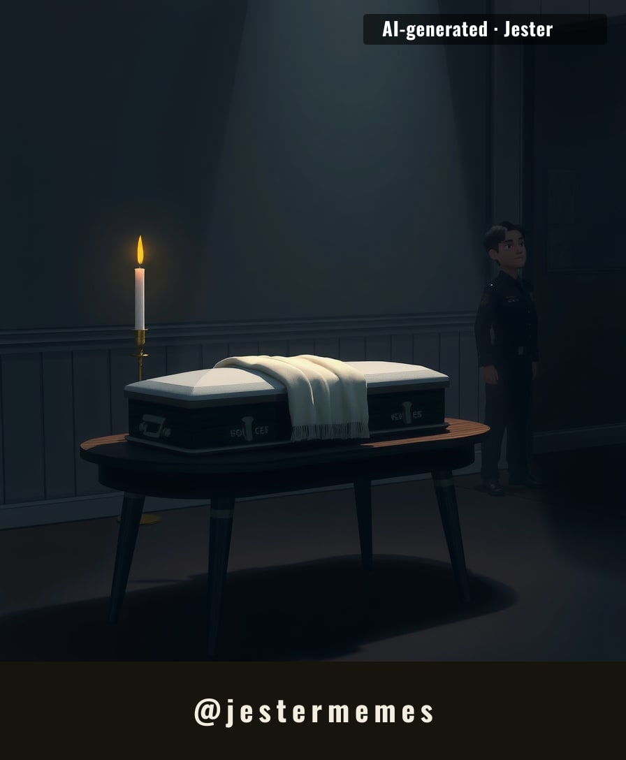 A community grieves as the law takes its course.