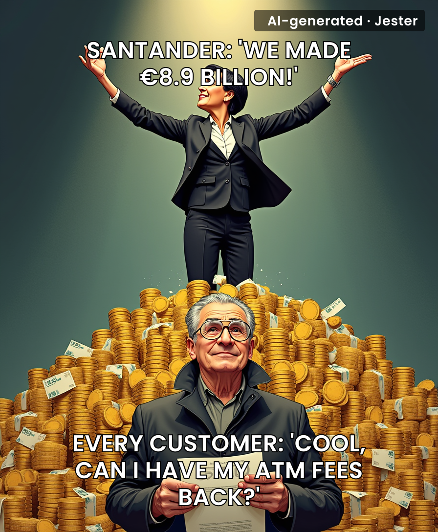 Santander’s record profits prove that the only thing growing faster than your mortgage payments is their quarterly earnings call.