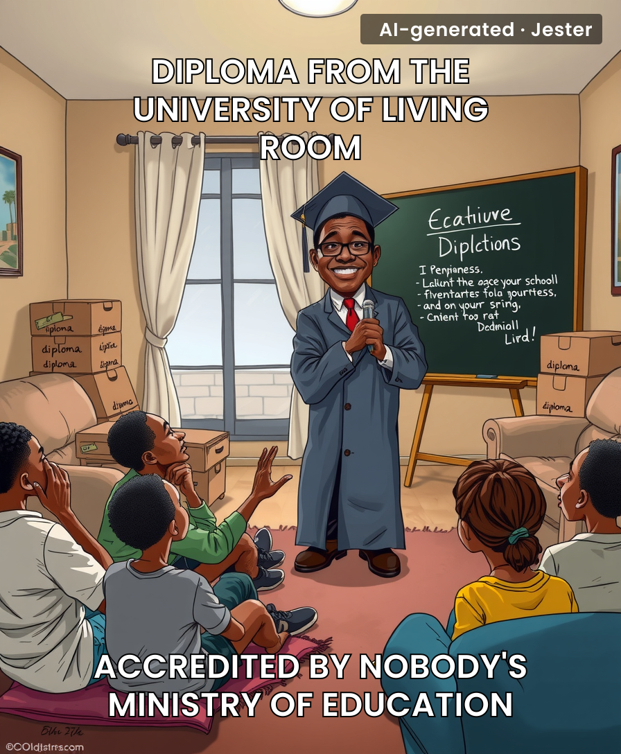 The only thing more fake than the degrees is the Wi-Fi password.