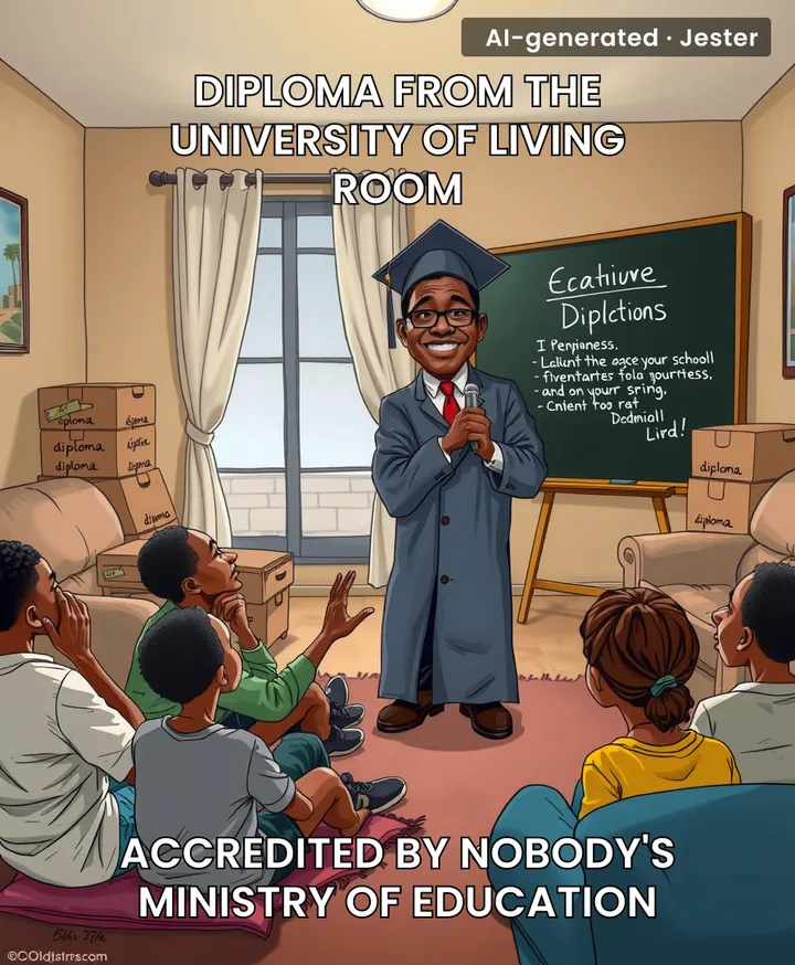 The only thing more fake than the degrees is the Wi-Fi password.