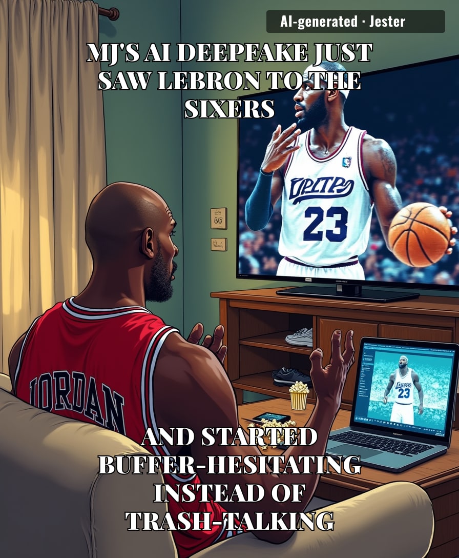 If Jordan's AI clone is this glitchy, imagine the real one's group chat reaction.