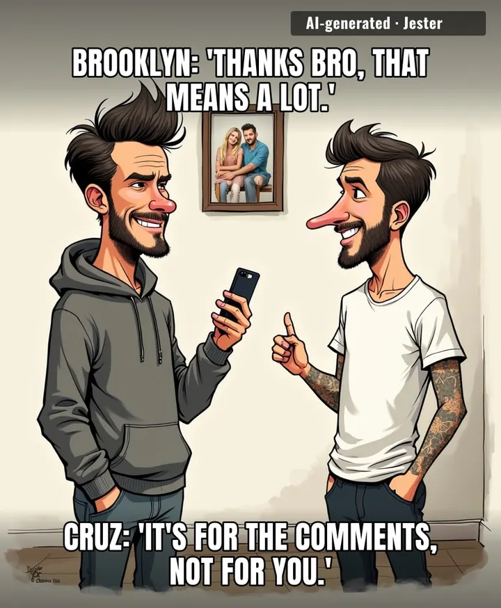 Cruz is out here curating his brother's emotional moments like it's a Spotify playlist.