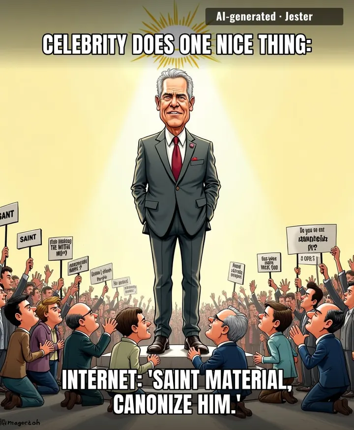 Celebs get sainthood for holding a door while we file taxes, floss, and still get called 'average.'
