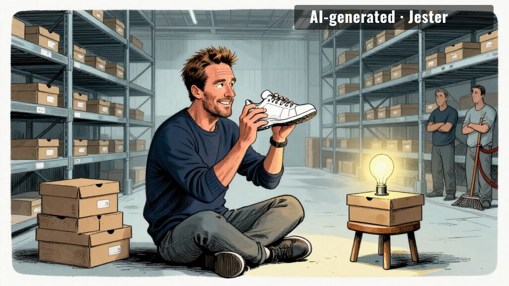 the catch: he has to actually wear the shoes.