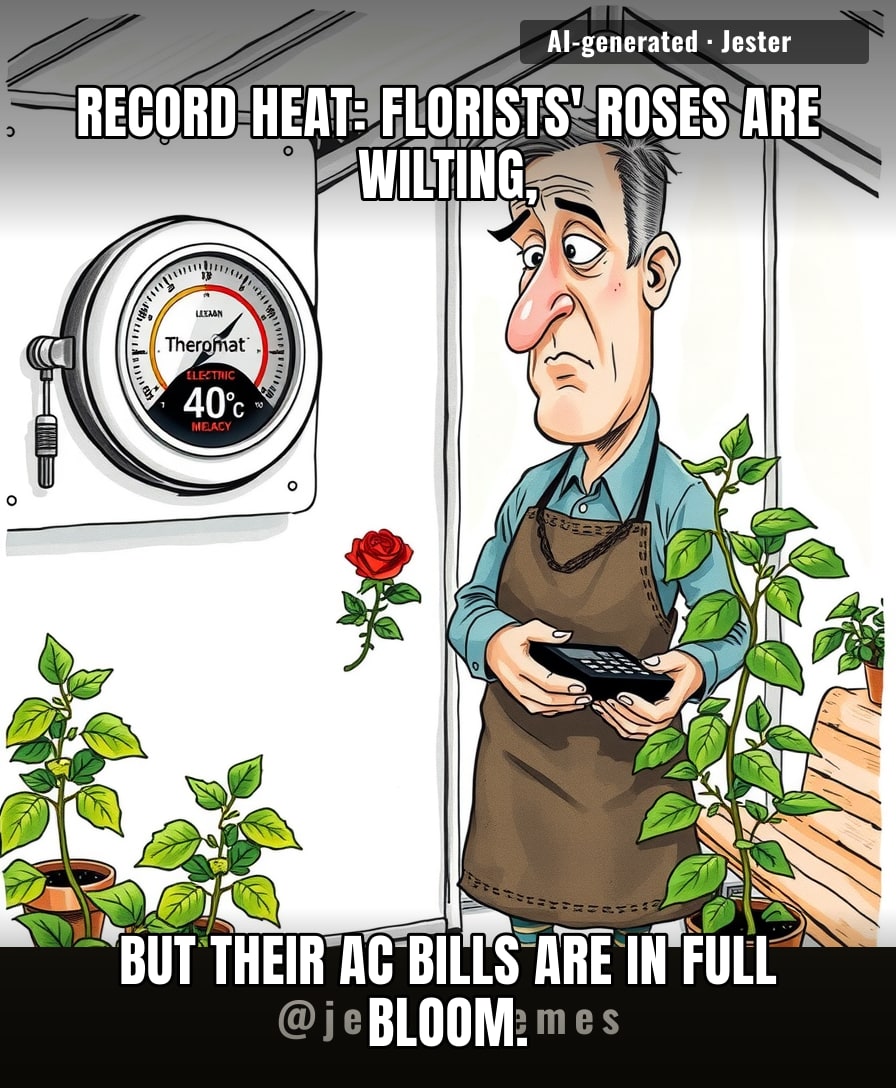 The florist is now praying for a freeze so their electric bill finally drops below their flower sales.