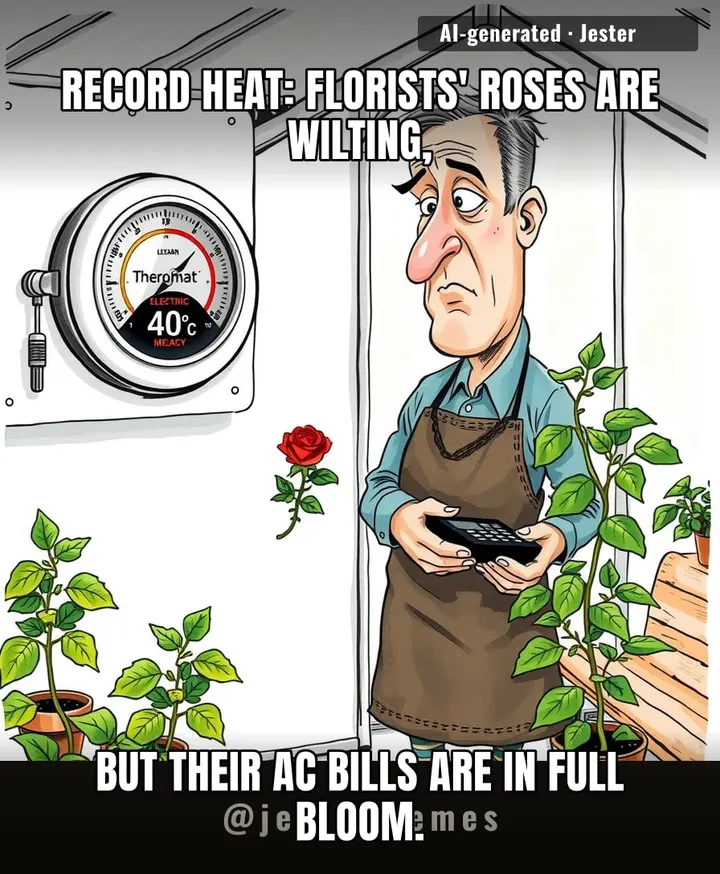 The florist is now praying for a freeze so their electric bill finally drops below their flower sales.