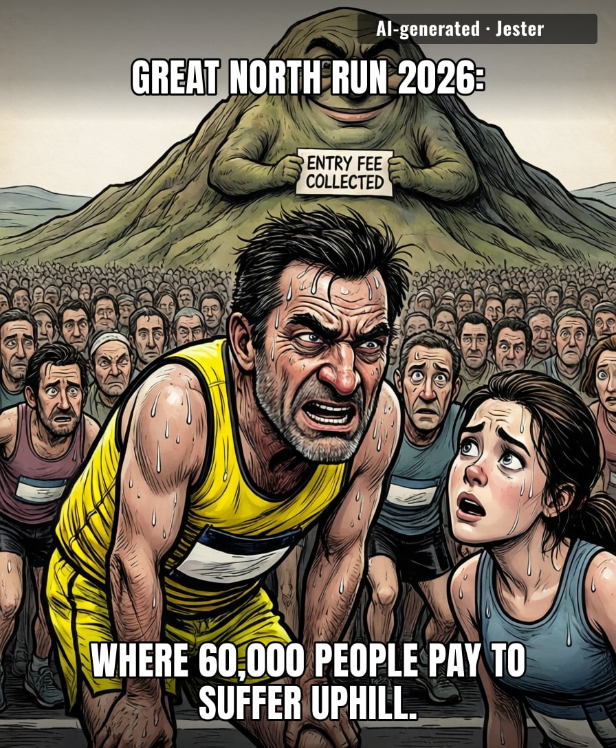 Somewhere in the North East, a hill is laughing at 60,000 people who paid for the privilege of being its cardio.