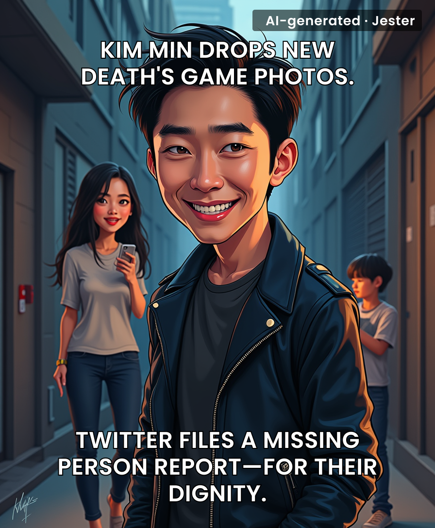 Some actors demand a stunt double. Kim Min's stunt double is Twitter's entire self-control.