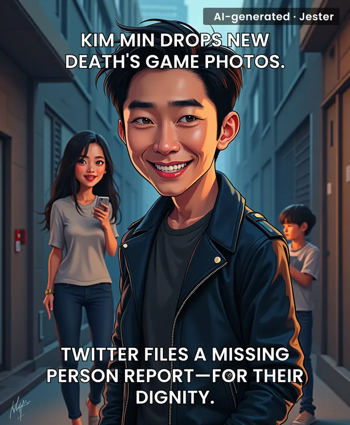 Some actors demand a stunt double. Kim Min's stunt double is Twitter's entire self-control.