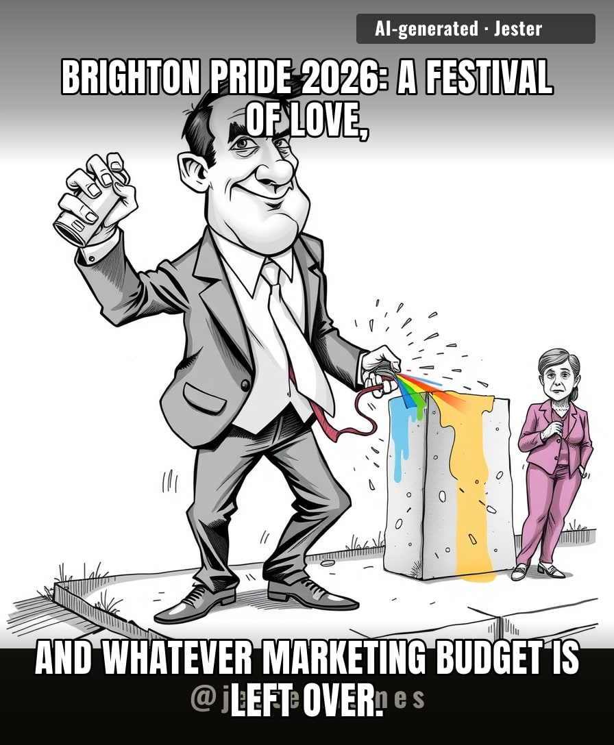 At this point, Brighton Pride is just a glitter-covered corporate retreat where HR departments go to prove they aren't the villains of their own LinkedIn posts.