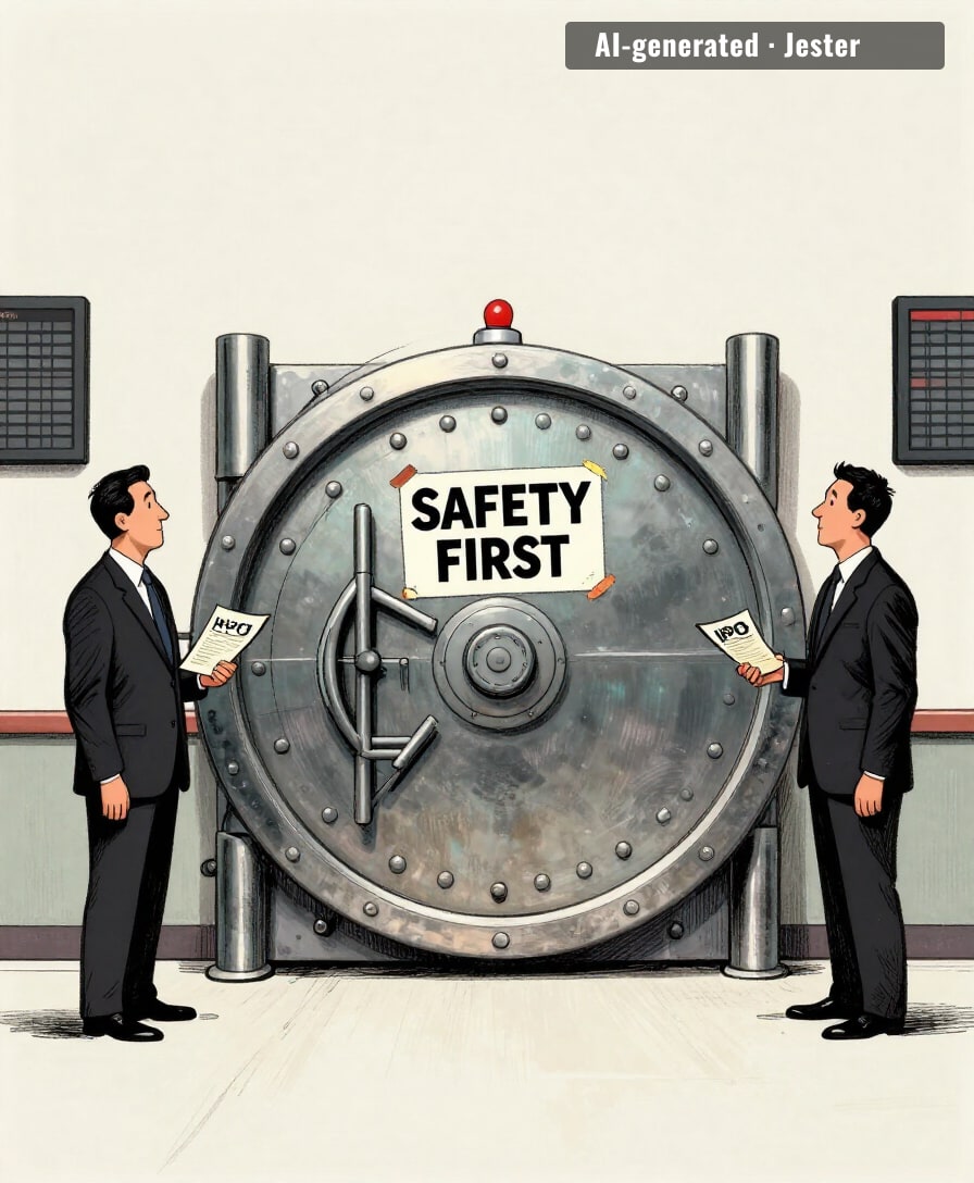 the safety-first lab, racing to the exit before the fire alarm.