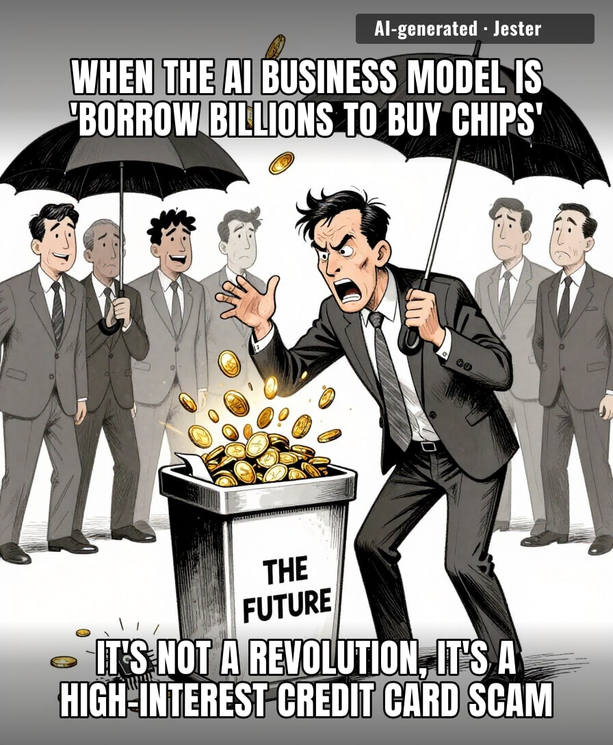 The AI bubble is just a massive pyramid scheme where everyone is trying to trade their way to the future using someone else's credit limit.