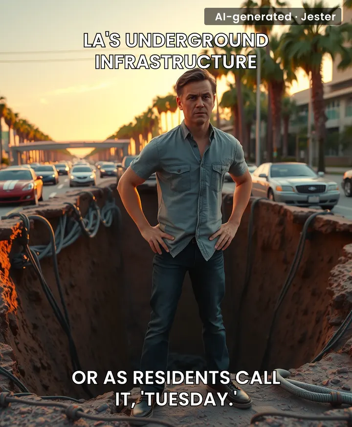 Somewhere in that hole is every Angeleno's hope of on-time traffic.