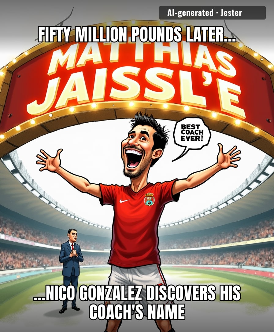 Nico Gonzalez paid £50m to learn how to spell his own manager's name.